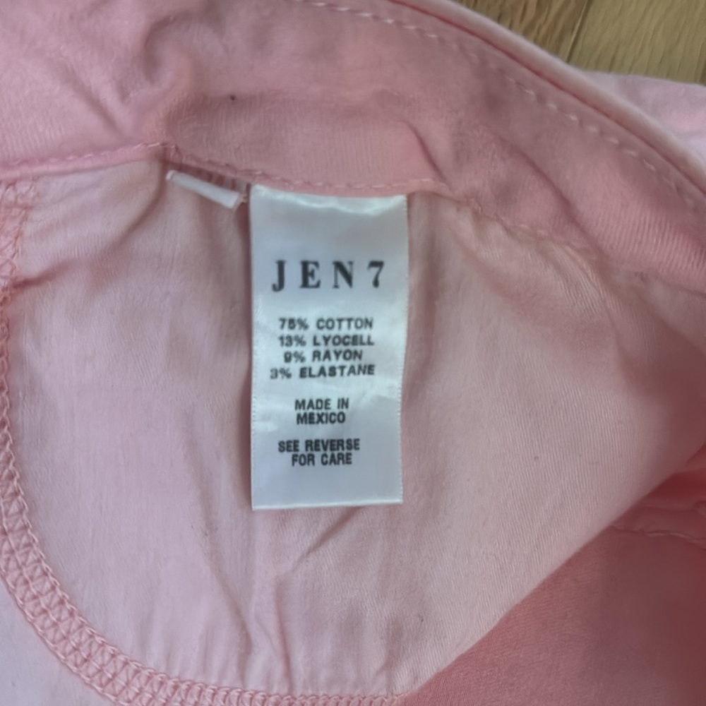Jen7 7 4 All Mankind Pink Wide Leg Crop Pant Jeans - Picture 6 of 11